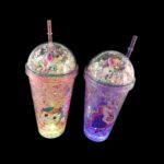 Light Up Unicorn Tumbler with Lid and Straw - Image 2