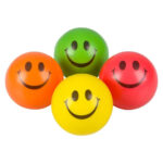 2.5" Assorted Colors Smiley Face Stress Ball - Image 2