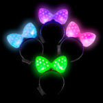 Light-Up Plastic Polka-Dot Bow Headband