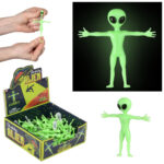 48 Piece 2.25" Glow In Dark Stretchy Alien Toy