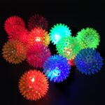 Light Up Spiky Squeeze Squeaker Ball Toy